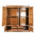 Solid Rosewood Four Door Wardrobe with Natural Finish - D-B02