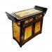 Oriental Altar Entrance Cabinet Lacquered Gold Black Finish - LK5132 