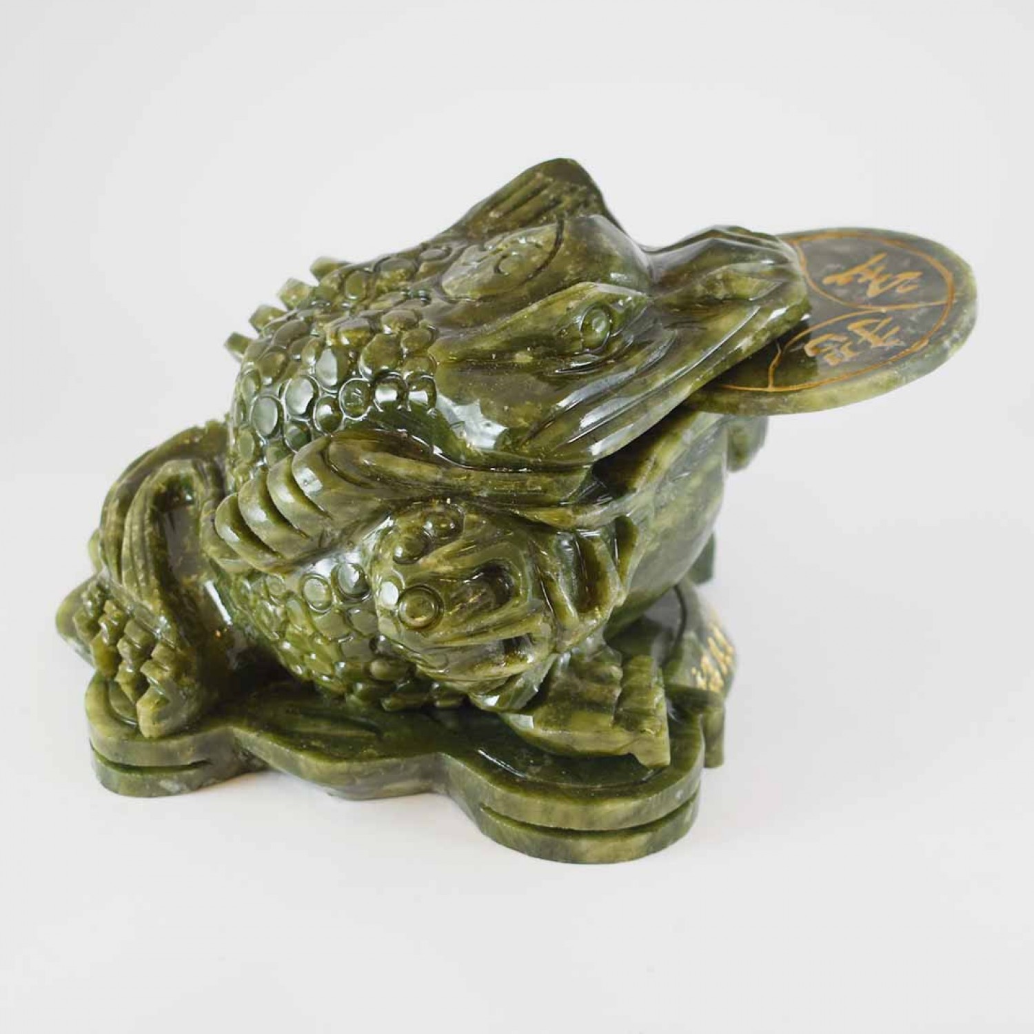 Handmade Money Frog from Artificial Jade Big Size Green Color YJH-FGAJL01