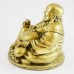 Brass Color Poly Resin Laughing Buddha With Wealth Bag Sitting On Treasure YC-STB05