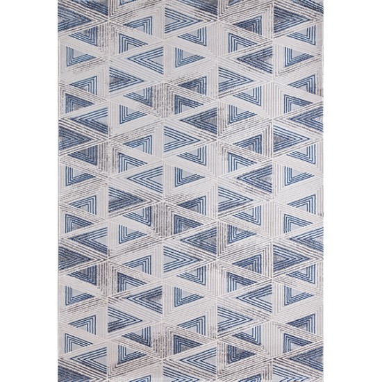 Triangle Pattern Rug, Blue, Large - C19103007L