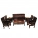 Solid Rosewood Highback Sofa Set 8 Pcs Set Dark Cherry Finish with Mother of Pearl Inlaid Tiger Leg Pattern -LK69-1001054/8C3.5