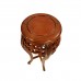 Solid Rosewood Handcrafted 12" Round Flower Stand Natural - LK 95-000321