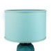 Glass Table Lamp w/ Linen Shade, Blue - L21002