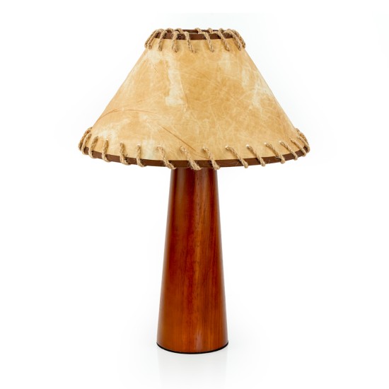 Wood Table Lamp w/ Paper Shade, Brown - L23016