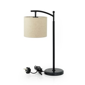 Metal & Marble Table Lamp w/ Linen Shade - L19100008