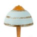 Solid Wood Table Lamp w/ Striped Ceramic Shade - L23023