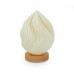 3D Printed Flower Table Lamp w/ Wood Base, White - L24216