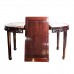 Dark Cherry Solid Rosewood 38" Dining Table Set 7 Pc Set Open Carvings Dragon Art Horse Shoe Leg Design - LFDT/38"