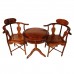 Natural Solid Rosewood Corner Round Table And Chairs Hand Polished Natural Finish - LK74-000541