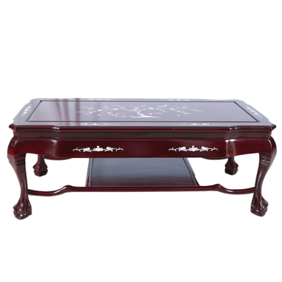 Dark Cherry Mother of Pearl Inlaid Rosewood Royal Palace Coffee Table - LK B5