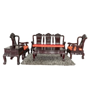 Floral Rose wood 5 Pcs Sofa Set Plain Design - LKE-24