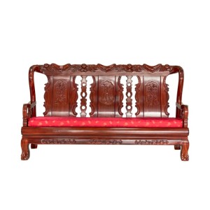 Solid Rose Wood Floral Design Sofa set with Tiger Leg, 6 pcs - LK E-22