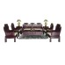 LK E-38 /10 Solid Rosewood Elephant Design Carving Sofa Set Of 10 pcs,Dark Cherry Color.