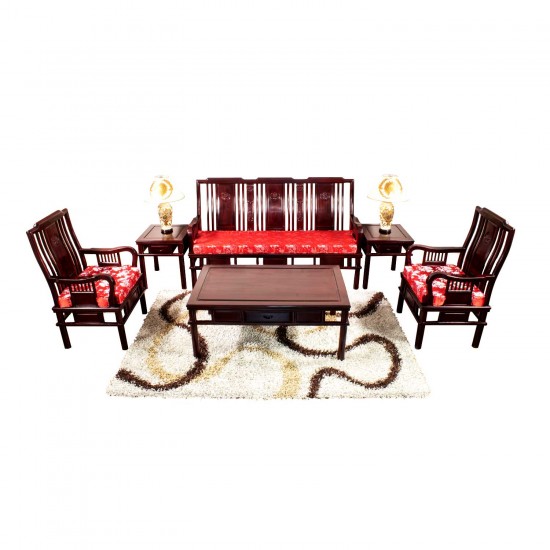 LK B-5B/3.5,Rosewood Ming Style 6 Pcs Sofa Set with Natural Finish