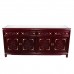 LK11/000354A Rosewood 72" Buffet 4 Drawer 4 Door St. Leg Inlaid with Mother of Pearls in Mahagony Finish