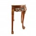 LK31/0016/1.5  Half moon Table with Tiger Leg and Deep Carved Floral Design with Natural Finish