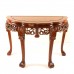 LK31/0016/1.5  Half moon Table with Tiger Leg and Deep Carved Floral Design with Natural Finish