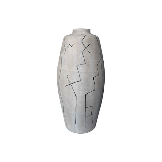 Handmade Pottery Vase, Light Grey - A21161