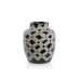 Handmade Pottery Black Checkered Mini Vase - A21165