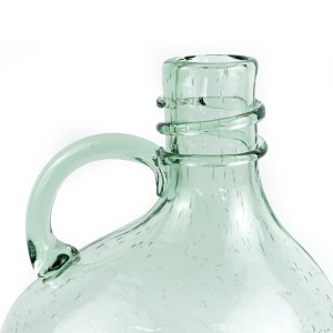 Glass Vase w/ Bubbles and Handle - A20013