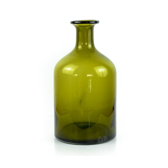 Glass Vase, Dark Green, Medium - A20015