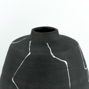 Handmade Pottery Vase, Dark Grey - A21159