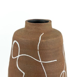 Handmade Pottery Vase, Brown - A21158