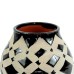 Handmade Pottery Black Checkered Mini Vase - A21166