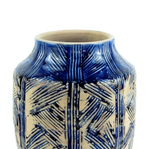 Handmade Pottery Vase, Blue, Large - A21172