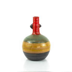 Handmade Striped Pottery Decorative Vase - A23009