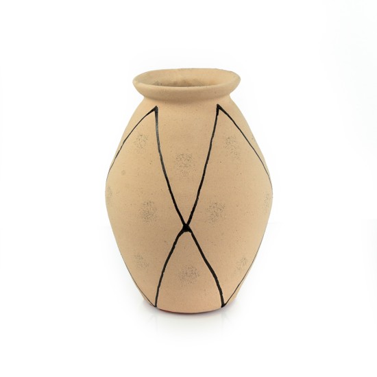 Pottery Vase w/ Diamond Pattern - A24092