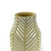 Pottery Vase w/ Stripes, White - A24101