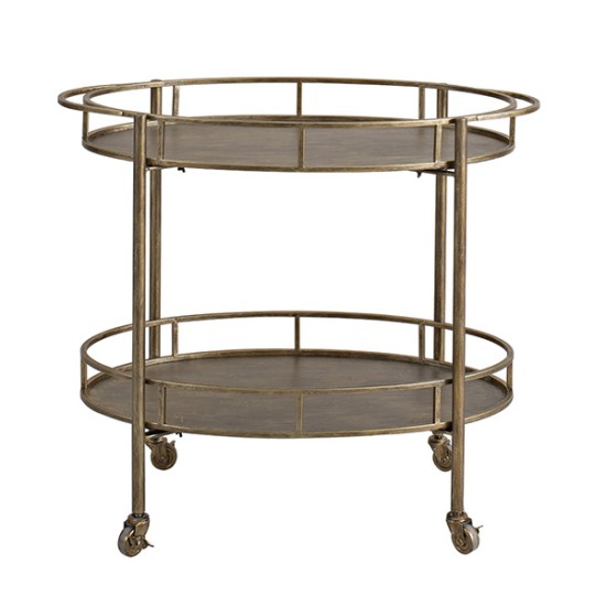 Gold Metal 2-Tier Bar Cart, KD - DA2840