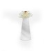 Marble Candlestick w/ White  Crystal & Brass, Large - A21144L