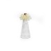 Marble Candlestick w/ White  Crystal & Brass, Small - A21144S