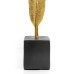 Small Resin Feather on Stand, Gold - A20034