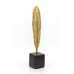 Small Resin Feather on Stand, Gold - A20034