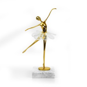 Brass Ballet Dancer w/ Marble Base - A21066