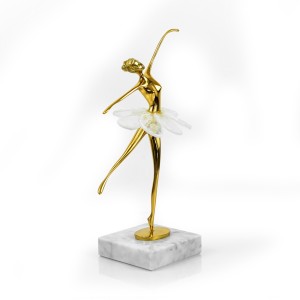 Brass Ballet Dancer w/ Marble Base - A21066