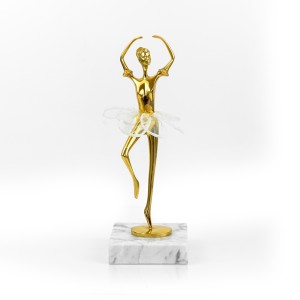 Brass Ballet Dancer w/ Marble Base - A21065