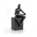 Cast Iron Sitting Sculpture on Base, Black - A21109