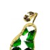 Alloy Pear w/ Glass inside & Crystal Base, Green - A21189