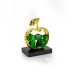 Alloy Apple w/ Glass inside & Crystal Base, Green - A21188