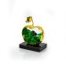 Alloy Apple w/ Glass inside & Crystal Base, Green - A21188