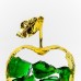 Alloy Apple w/ Glass inside & Crystal Base, Green - A21188