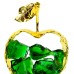 Alloy Apple w/ Glass inside & Crystal Base, Green - A21188