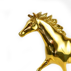 Brass Horse w/ Stone Base - A21114