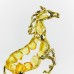 Alloy & Colored Glaze Horse with Marble Base, Yellow - A22906