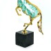 Alloy & Colored Glaze Horse with Marble Base, Green - A22905